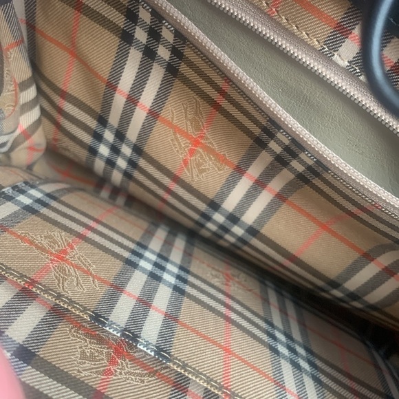 BURBERRY Nova Check True Vintage Handbag Top Handle Suede and Leather Small Mini - Picture 6 of 17